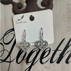 .925 Silver Post Heart Shaped Ear Rings NEW!!